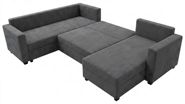 SEDACIA SÚPRAVA, textil, tmavosivá P & B - Sedačky, Online Only
