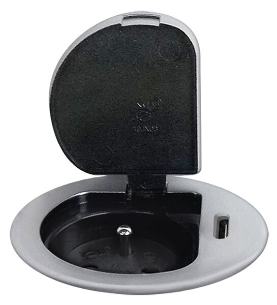 SOLIGHT 1z + USB-C 20W PD vstavaná zásuvka, 2m, strieborná
