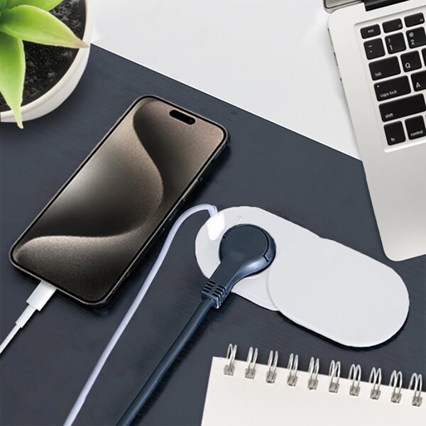 SOLIGHT Vstavaná zásuvka s posuvným viečkom, USB A + C 20W PD, 2m, matná biela