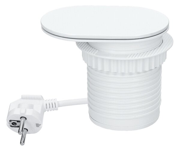 SOLIGHT Vstavaná zásuvka s posuvným viečkom, USB A + C 20W PD, 2m, matná biela