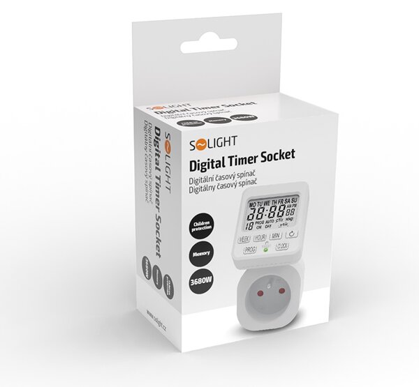 SOLIGHT Digitálny časový spínač DT35