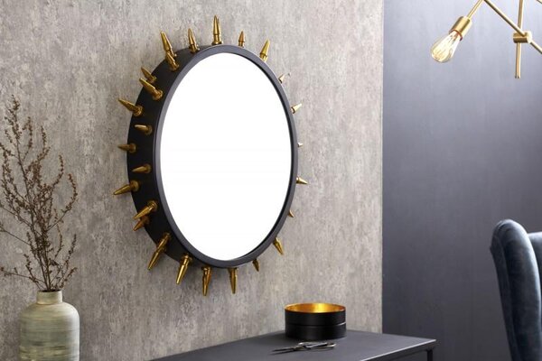 IIG - Extravagantné zrkadlo ABSTRACT 66 cm, čierno zlaté