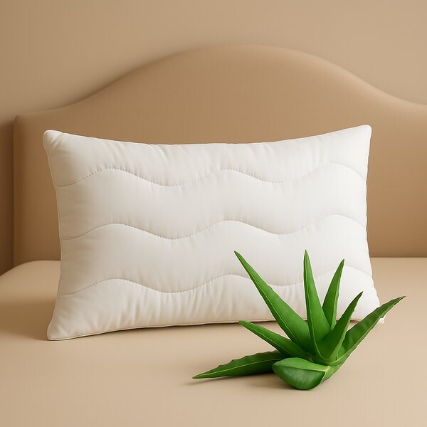 Vankúš s Aloe Vera – prírodný, hypoalergénny, prateľný, ideálny na zdravý spánok Veľkosť: 50x50 cm