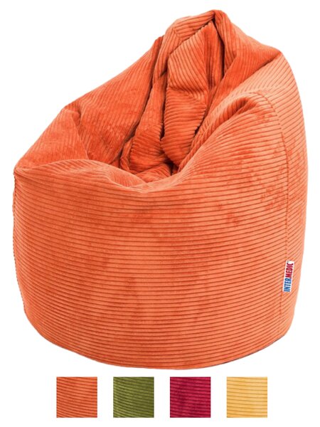 Mega Sako – veľký sedací vak z manšestru, 135 cm výška, 340 l výplň, prispôsobivý tvar, na relax aj prácu, dostupný vo farbách Farba: SZ91 - žltý