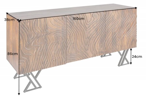 Komoda FLOW 160 cm - hnedá