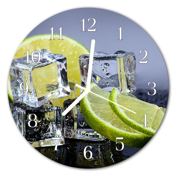Nástenné sklenené hodiny Citrusové ovocie fi 30 cm