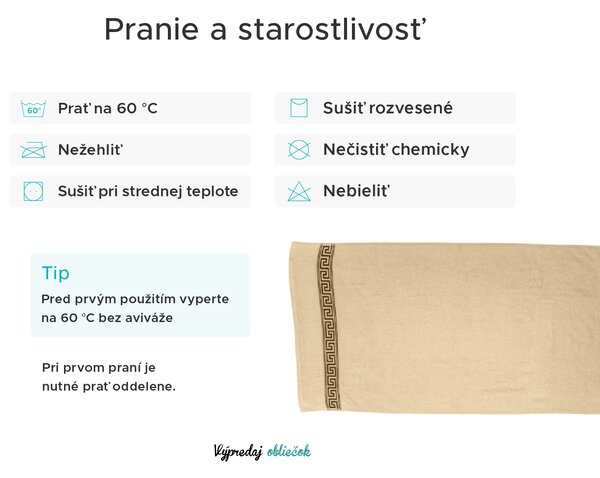 Uterák GREEK 50 x 90 cm tmavomodrý, 100% bavlna