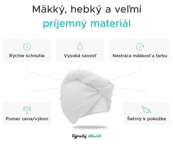 Rýchloschnúci froté turban na vlasy červený, 100% bavlna