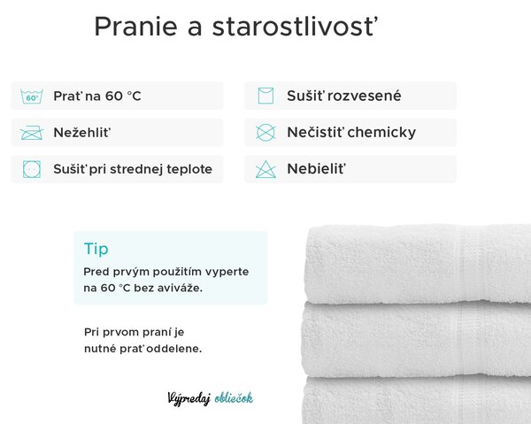 Uterák BIBAZ 50x100 cm, svetlosivý, 100% bavlna