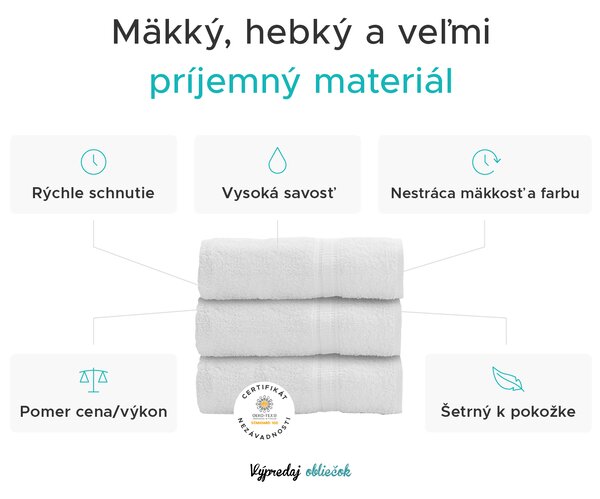 Uterák BIBAZ 50x100 cm, svetlosivý, 100% bavlna