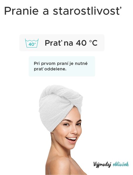 Rýchloschnúci froté turban na vlasy červený, 100% bavlna