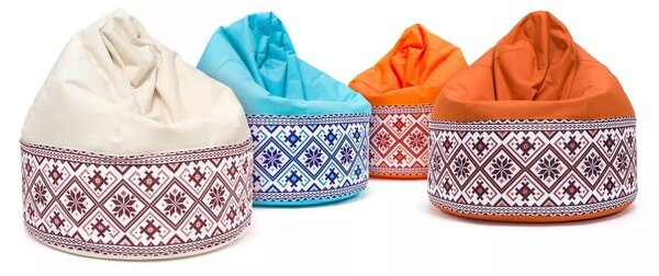 Sedací vak Viper Outdoor Folk – pohodlie s ľudovým štýlom do interiéru aj exteriéru Farba: Folk 5 - M3 oranžový