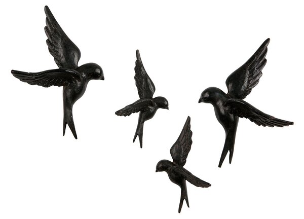 BEPUREHOME Dekorácia Avaler Birds – sada 4 ks 22 × 14 × 7,5, 16 × 8 × 6 cm