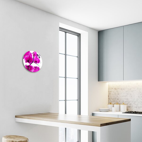 Nástenné sklenené hodiny Orchidea fi 30 cm