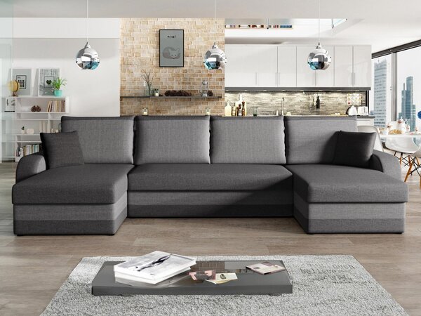 Mirjan24 Rohová rozkladacia sedačka Dalmir U Lux, Dostupné poťahy: Flow 09 5903211493225