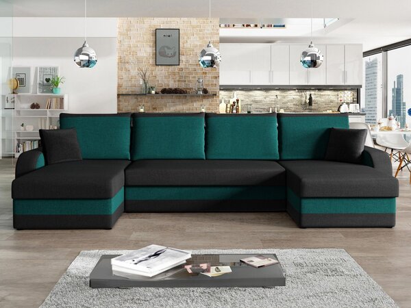 Mirjan24 Rohová rozkladacia sedačka Dalmir U Lux, Dostupné poťahy: Flow 09 5903211493225