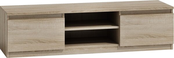 TP Living Televizní stolek DELUKO s dřevěnou policí 140 cm dub sonoma