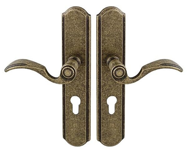 Spevnené kovanie MP MI - LYON / RAMA (OBA - Antik bronz), kľučka-kľučka, Otvor na cylidrickou vložku, MP OBA (antik bronz), 72 mm