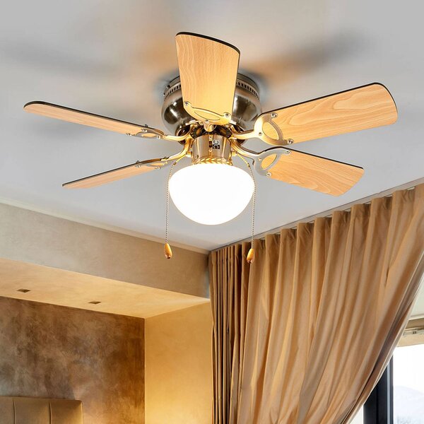 Šesť-lopatkový stropný ventilátor Flavio svetlo