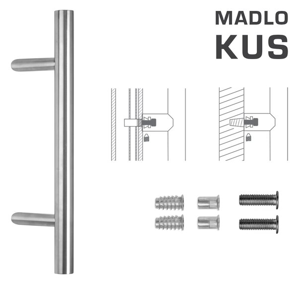 MPkovania FT - MADLO kód K10 Ø 35 mm SP ks Rozteč madla: 500 mm, Rozmer profilu madla: Ø 35 mm, Dĺžka: 700 mm