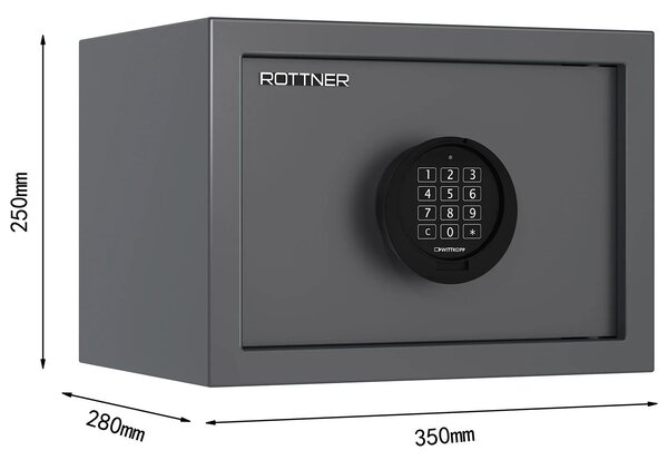 Nábytkový trezor PRAKTIK 25 EL, elektronický S1, 250 × 350 × 280 mm, 17 l