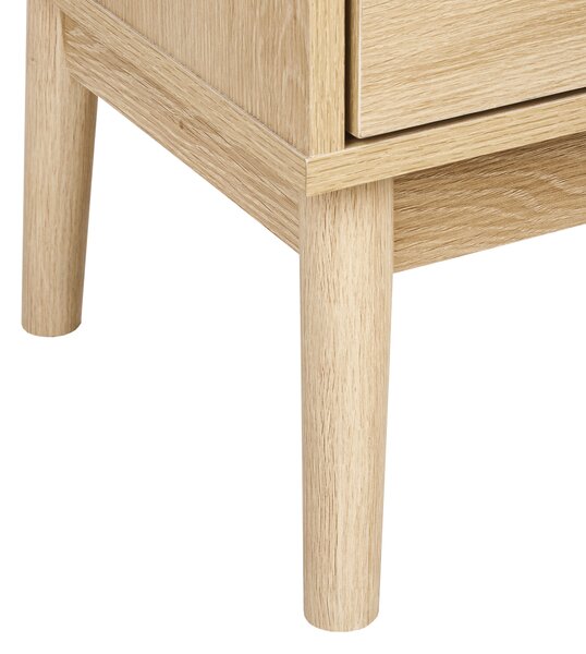 Knižnica svetlé drevo MDF nohy z borovicového dreva 100 x 35 x 140 cm 2 zásuvky 2 skrinky 3 police moderný štýl obývačka