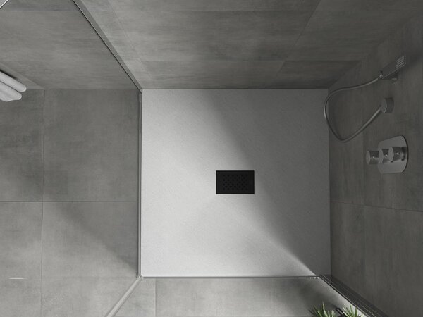 Mexen Hugo štvorcový sprchový kút SMC 100 x 100 cm, biely, čierny kryt - 42101010-B