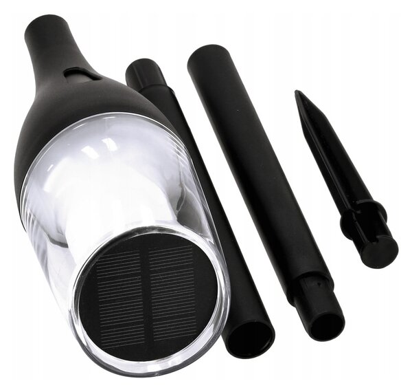 BERGE 12x Solárna LED lampášová tyčinka s plameňom 65 cm, silný PREMIUM