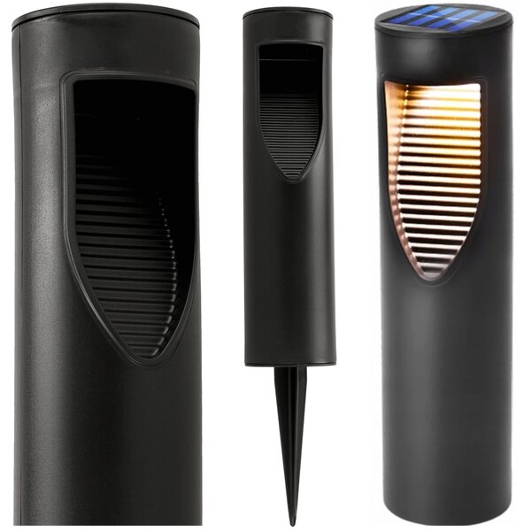 BERGE 4x solárna záhradná lampa, vodotesná, so senzorom súmraku, LED stĺpik