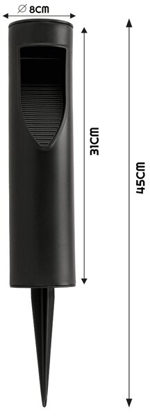 BERGE 4x solárna záhradná lampa, vodotesná, so senzorom súmraku, LED stĺpik