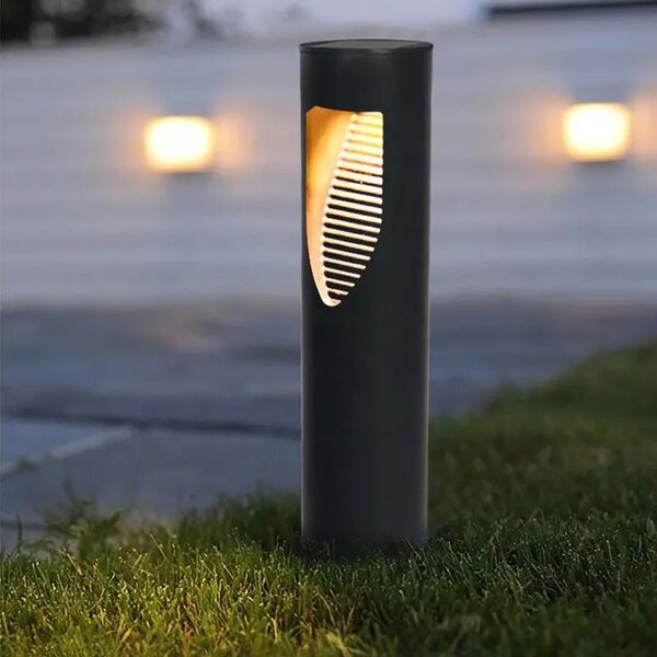 BERGE 4x solárna záhradná lampa, vodotesná, so senzorom súmraku, LED stĺpik