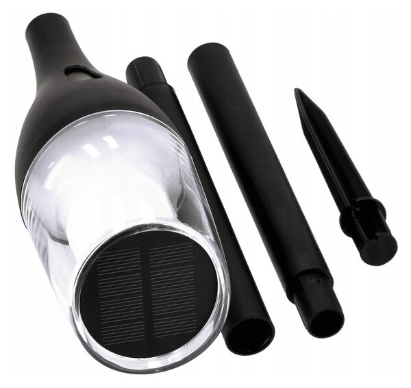 BERGE 4x Solárne záhradné LED lampy Silný plameň 65 cm
