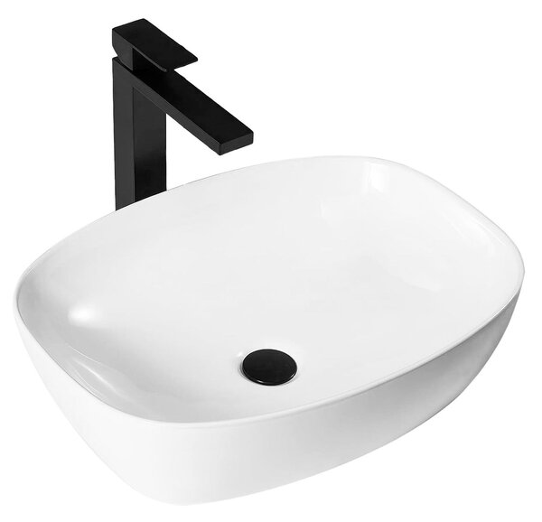 Rea Freja, umývadlo na dosku 490x370x135 mm, biela lesklá, REA-U6616
