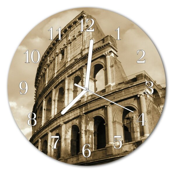 Sklenené hodiny okrúhle Koloseum fi 30 cm