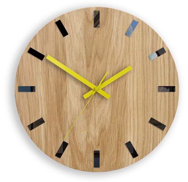 ModernClock Nástenné hodiny Simple-Y hnedo-žlté
