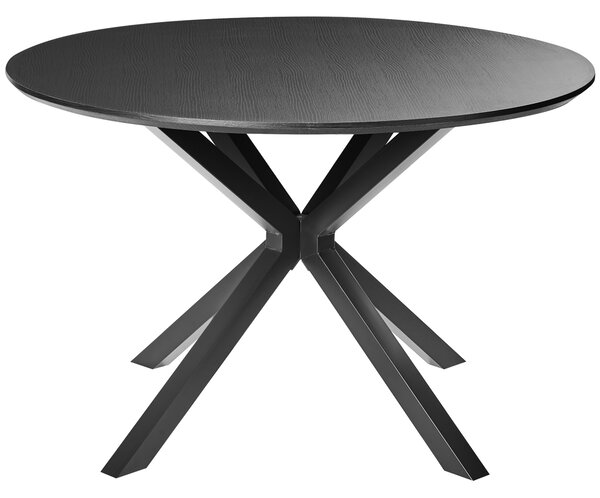 Jedálenský stôl čierny MDF kovové nohy ø 120 cm okrúhly tvar klasický moderný štýl kuchyňa jedáleň