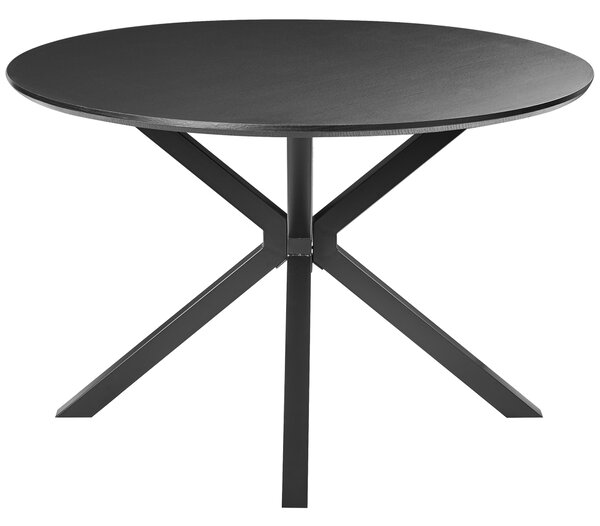 Jedálenský stôl čierny MDF kovové nohy ø 120 cm okrúhly tvar klasický moderný štýl kuchyňa jedáleň