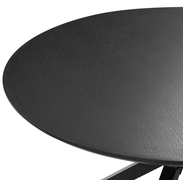 Jedálenský stôl čierny MDF kovové nohy ø 120 cm okrúhly tvar klasický moderný štýl kuchyňa jedáleň