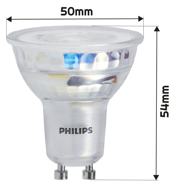 5x LED žiarovka PHILIPS GU10 3,5W 255lm 36° 2700k eyecomfort corepro