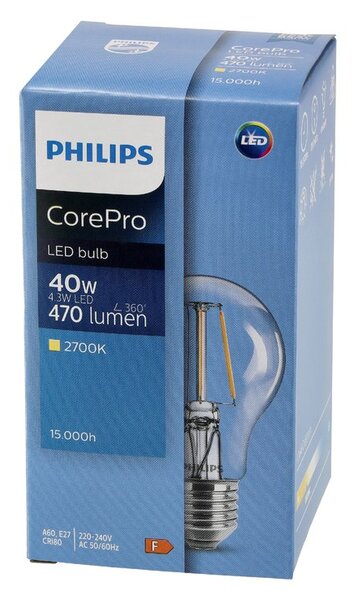 PHILIPS 10x LED žiarovka E27 s vláknom 7W 60W 806lm 2700k tepla biela