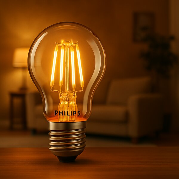 PHILIPS 10x LED žiarovka E27 s vláknom 7W 60W 806lm 2700k tepla biela