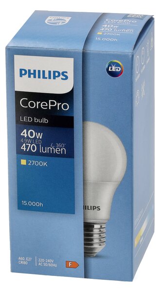10x LED žiarovka PHILIPS E27 4,9W – teplá farba a úspora energie