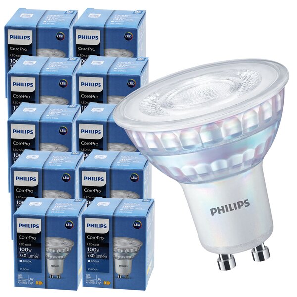 PHILIPS 10x LED žiarovka GU10 6,7 W 730lm - neutrálna biela 4000k
