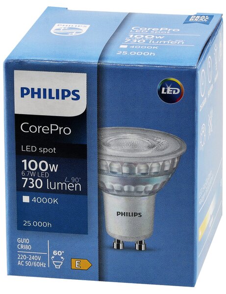 PHILIPS 10x LED žiarovka GU10 6,7 W 730lm - neutrálna biela 4000k