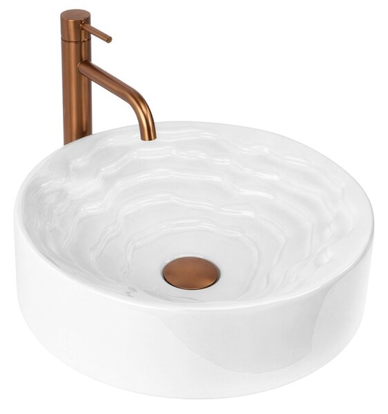 Rea Calla, umývadlo na dosku 420x420x130 mm, biela, REA-U3507
