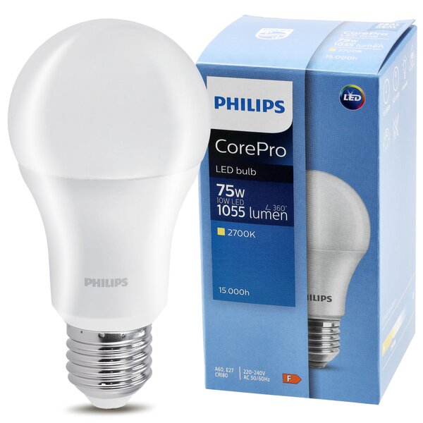 3x LED žiarovka PHILIPS E27 10W 1055lm 2700k eyecomfort corepro