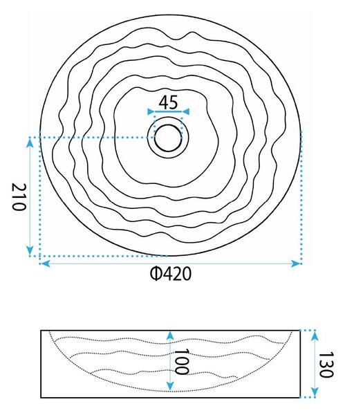 Rea Calla, umývadlo na dosku 420x420x130 mm, biela, REA-U3507