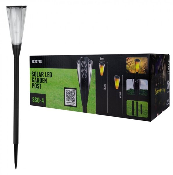 ECOLIGHT 4x Solárna LED lampa s pochodňou, tyčinkou, plameňom a ohňom 65 cm PREMIUM