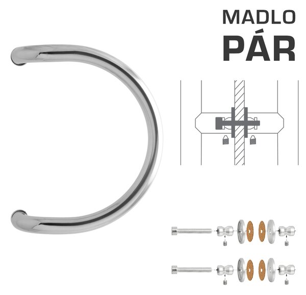 WA - MADLO M1 WA/A-S-SKLO pár Ø 30 mm, 300 mm