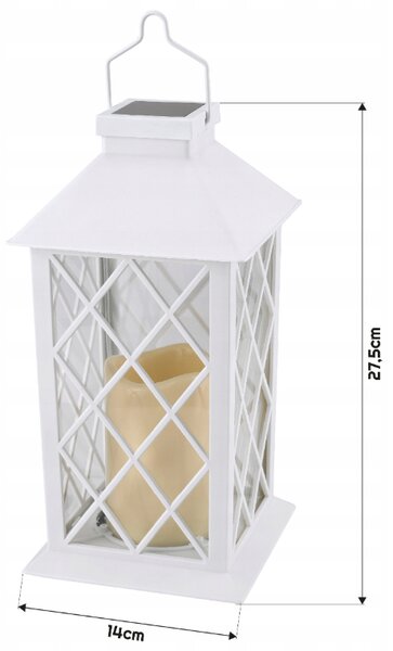BERGE 4x Záhradný LED solárny lampáš, lampáš, sviečka, biely 2V 300MHA